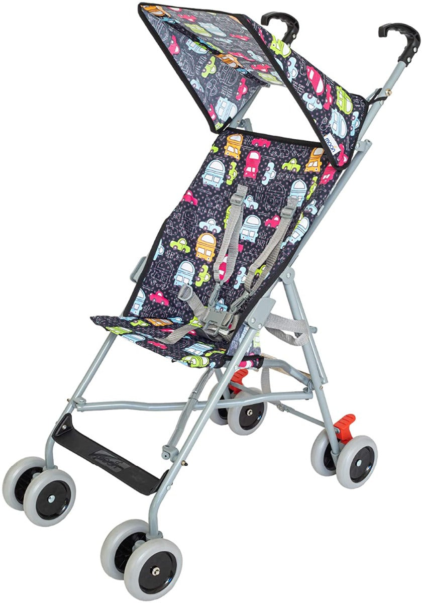 Moon Jet Ultra Light Weight Compact Fold Buggy Stroller Printed Cars Moon