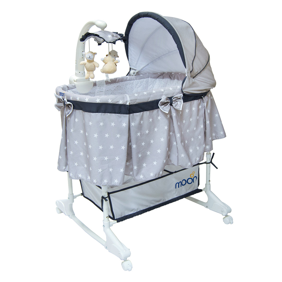 Buy Moon Soffy 4 In 1 Convertible Cradle Dark Grey | Yallatoys.com