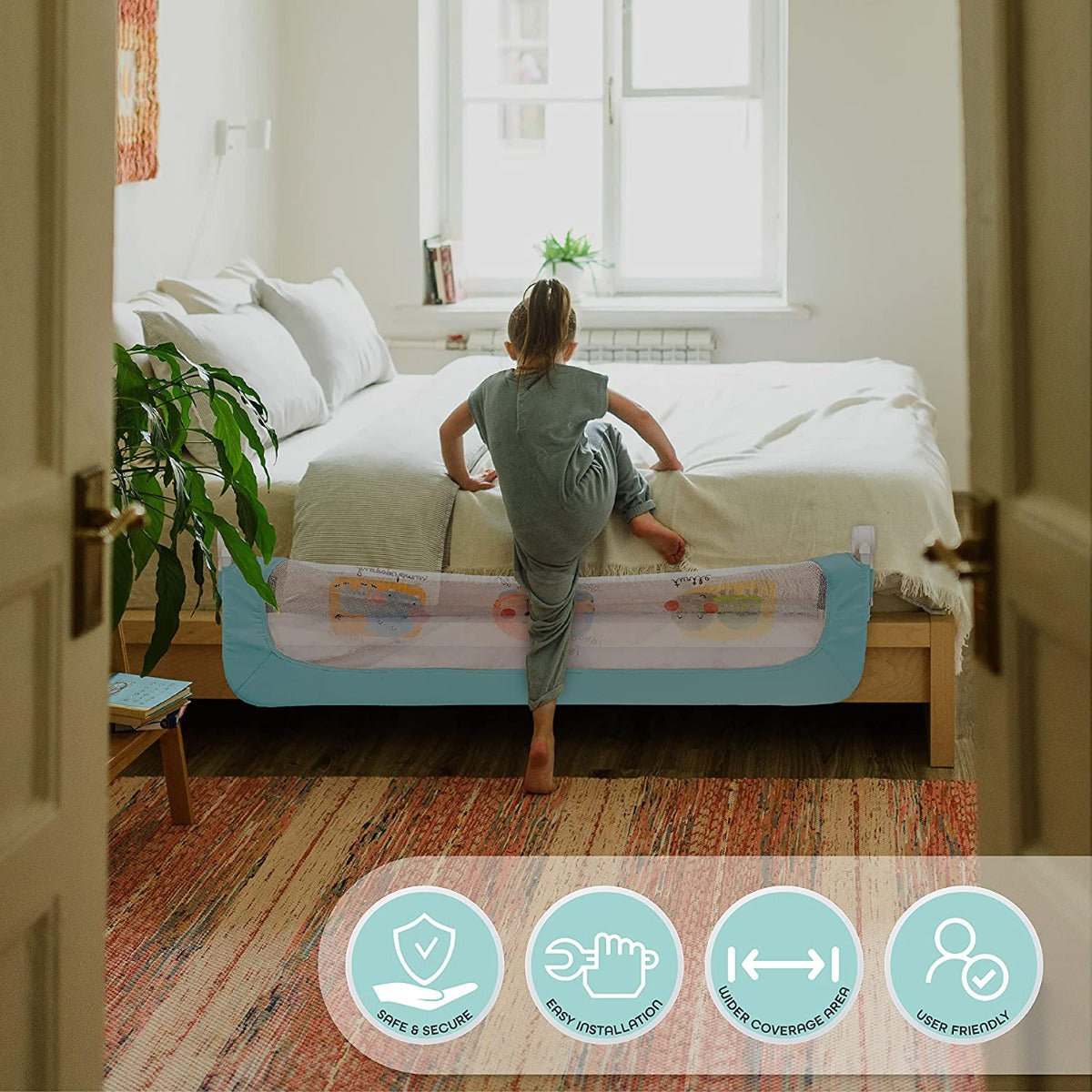 Buy Moon Sequr Bed Rail Blue | Yallatoys.com