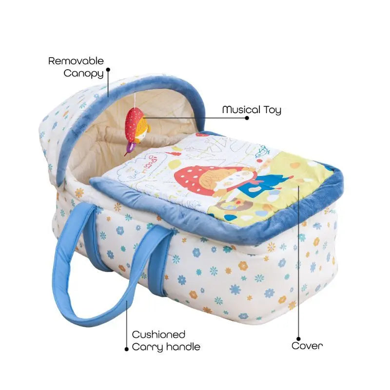Moon Moses Basket Travel Carrycot Blue Yallamomz Yallatoys