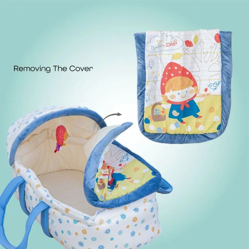 Moon Moses Basket Travel Carrycot Blue Yallamomz Yallatoys