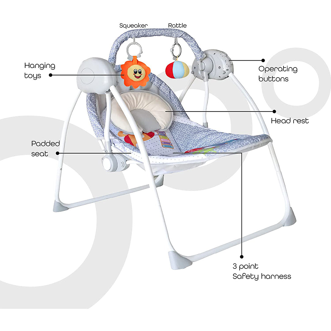 Buy Moon Bungee Electric Swing Grey | Yallatoys.com