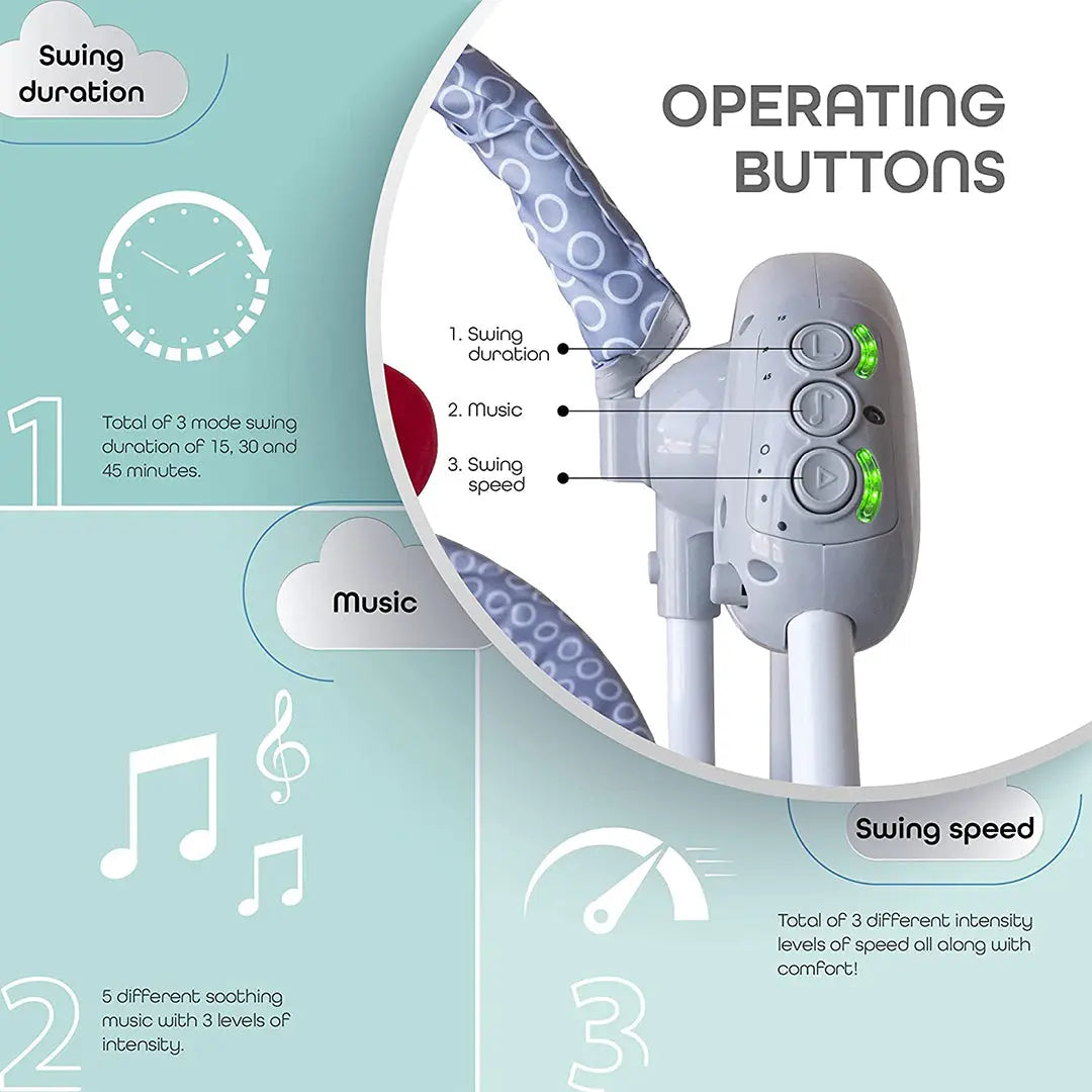Moon Bungee Electric Swing Light Grey Moon Yallatoys