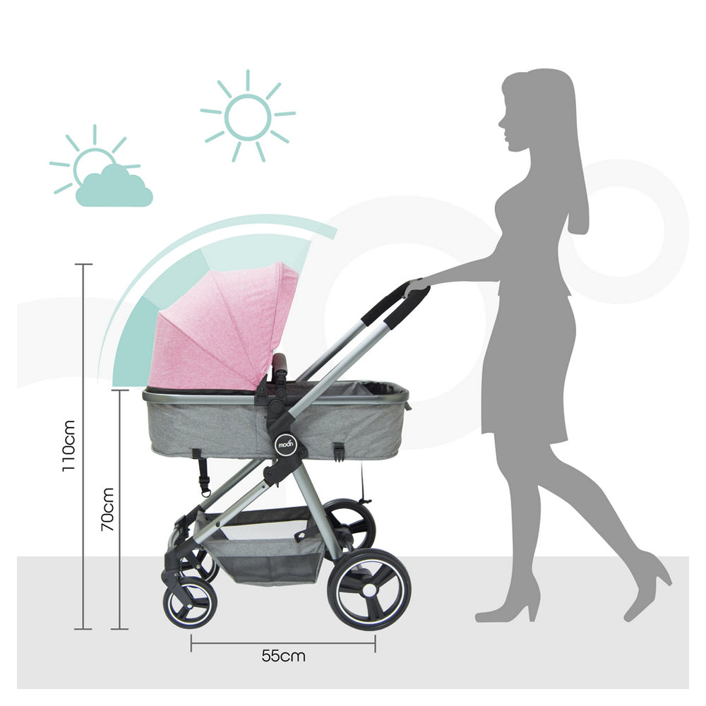 Buy Moon Pro 2 In 1 Stroller Pink | Yallatoys.com