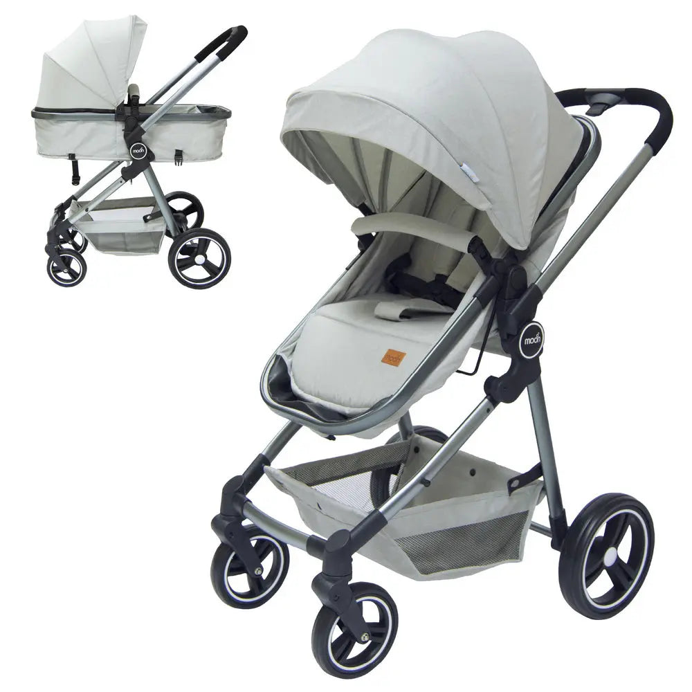 Moon Pro 2 In 1 Stroller Grey Moon Yallatoys