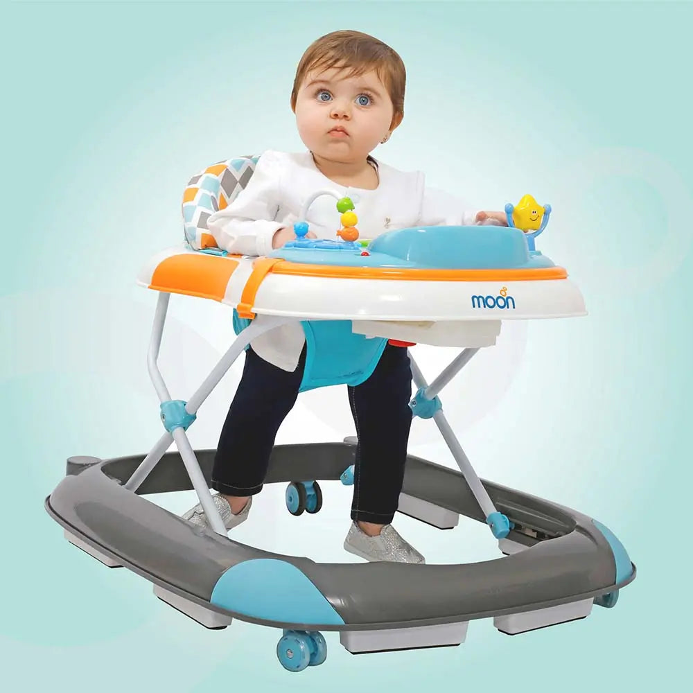 Moon Muv Walker Baby Walker with music and Sound with Anti-fall Brake Pads Grey Dino Moon
