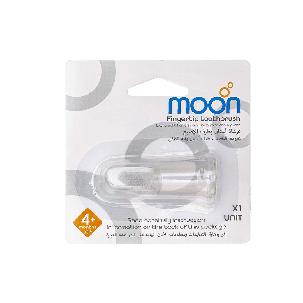 Buy Moon Fingertip Baby Silicone Toothbrush With Soft Bristles For Infants  White | Yallatoys.com