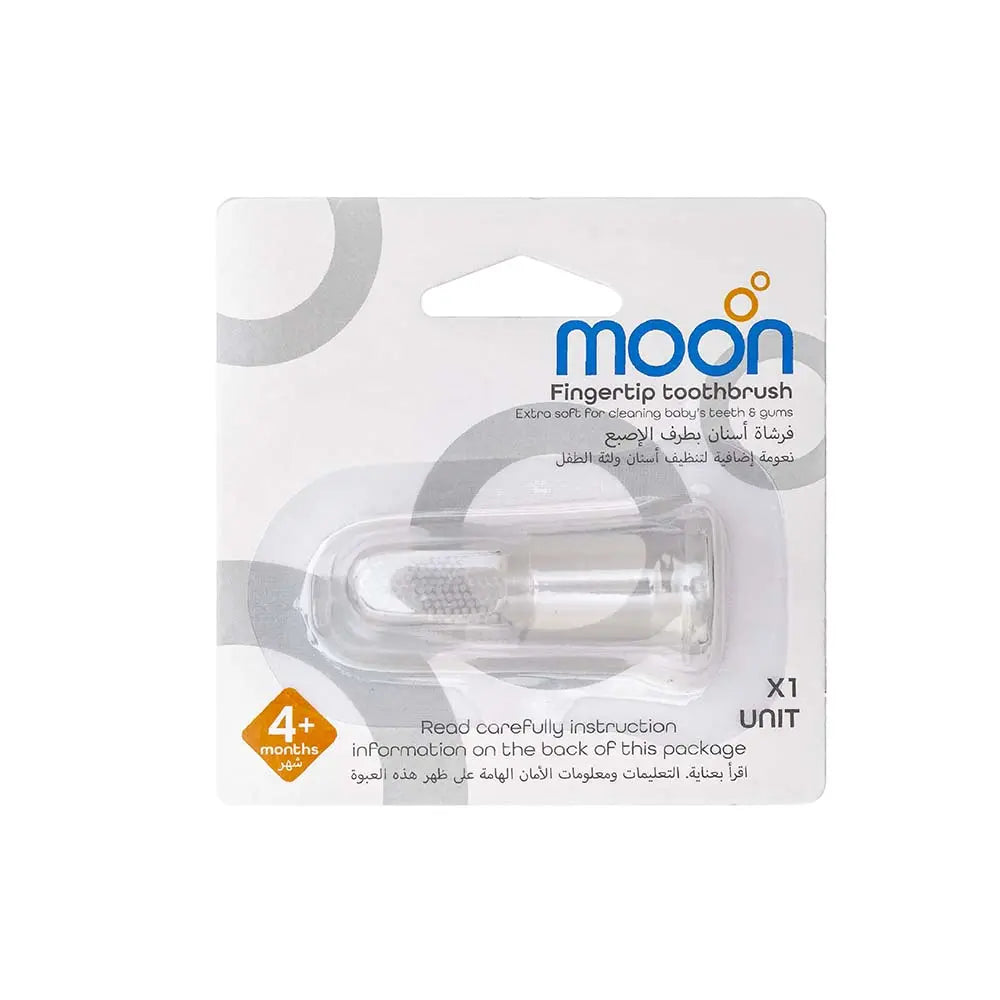 Moon Fingertip Baby Silicone Toothbrush With Soft Bristles For Infants  White Moon Yallatoys