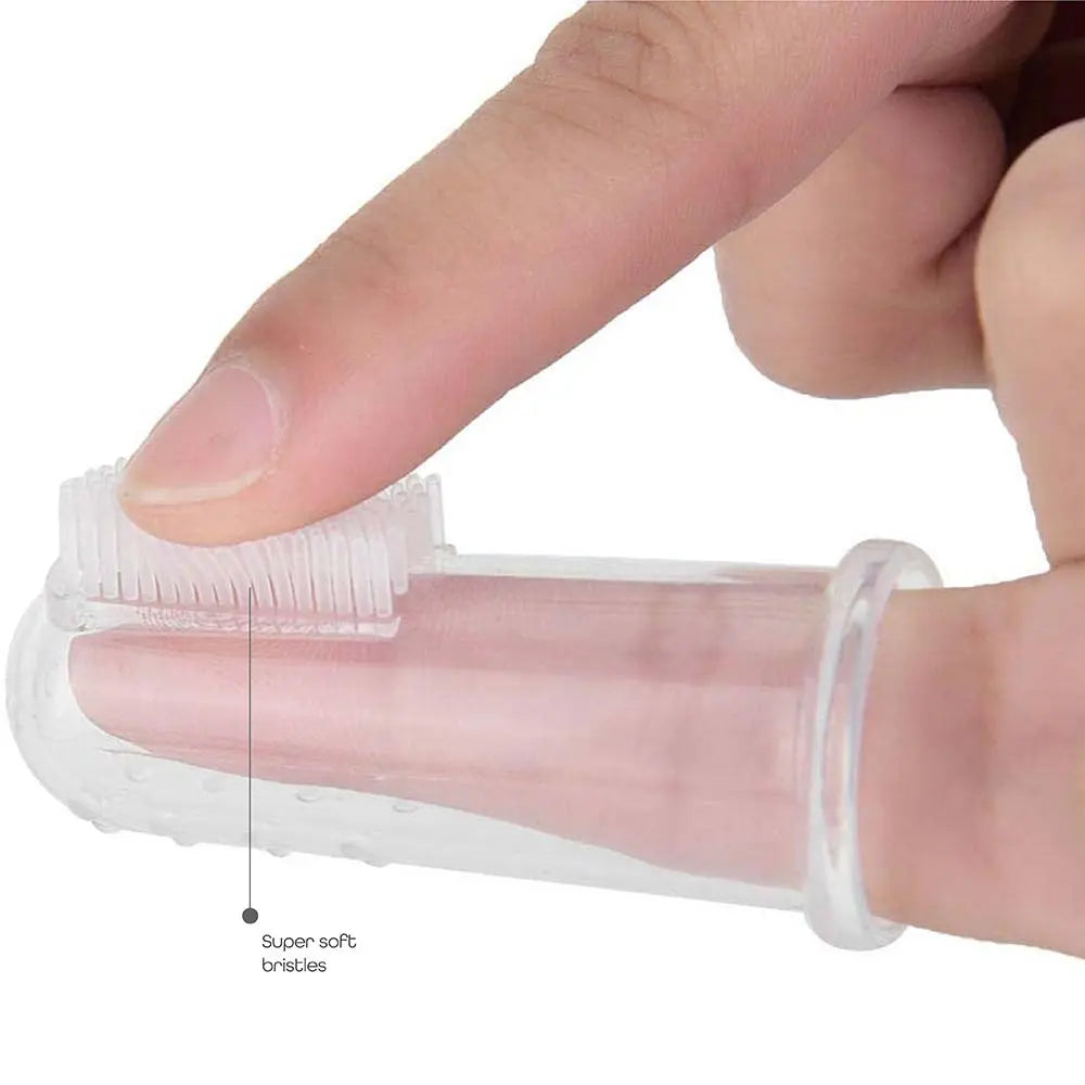 Moon Fingertip Baby Silicone Toothbrush With Soft Bristles For Infants  White Moon Yallatoys