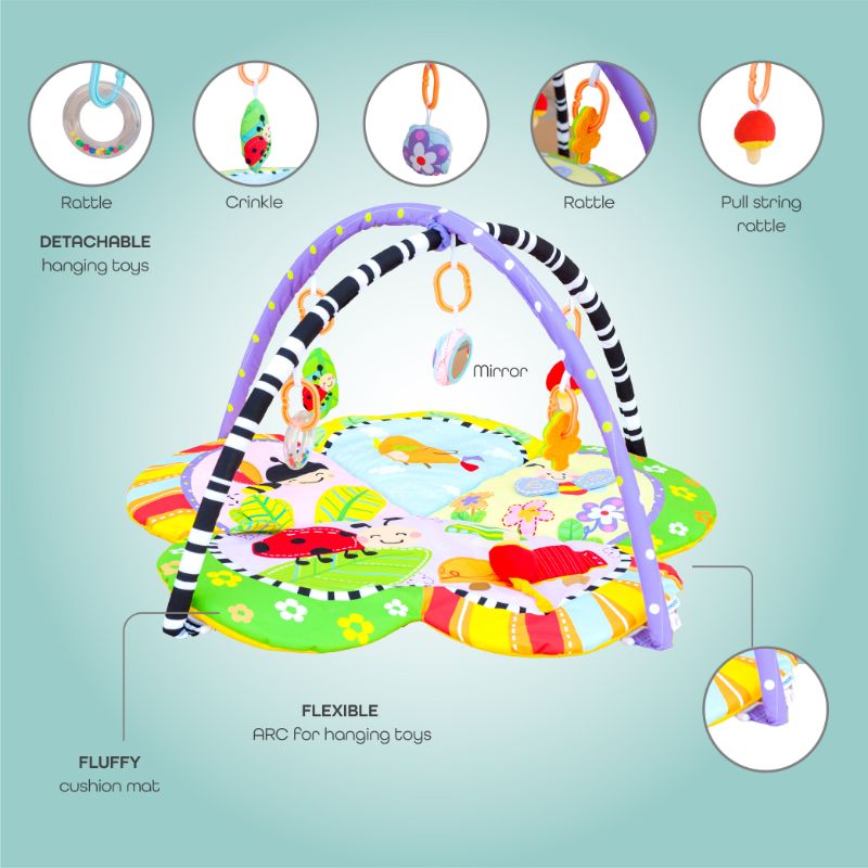 Buy Moon Perky Baby Playmat And Activity Gym Flower | Yallatoys.com