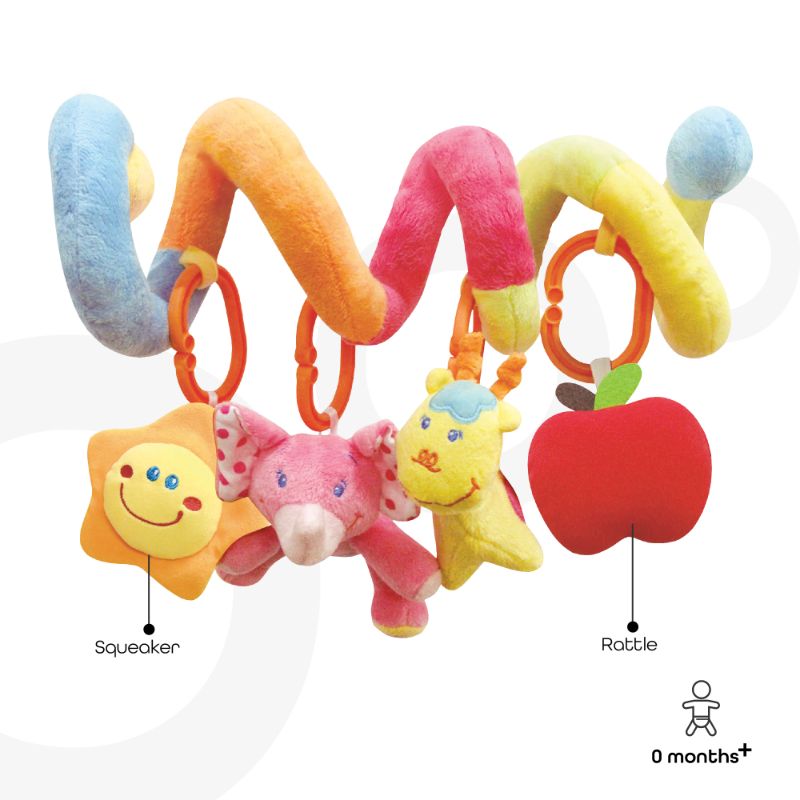 Moon Spiral Activity Hanging Animal Toys For Stroller & Bed Moon