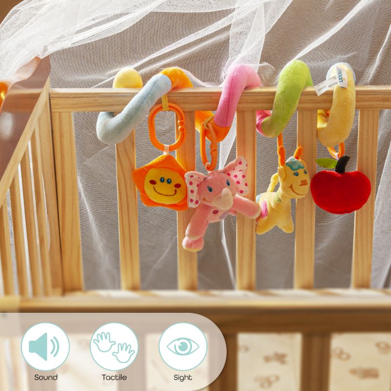 Moon Spiral Activity Hanging Animal Toys For Stroller & Bed Moon