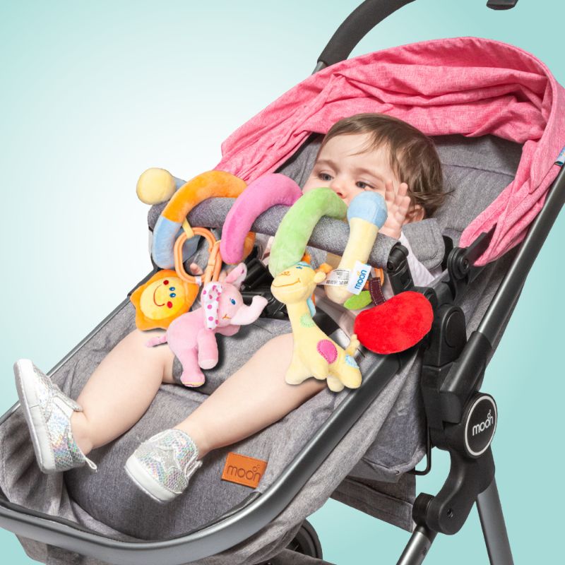 Moon Spiral Activity Hanging Animal Toys For Stroller & Bed Moon