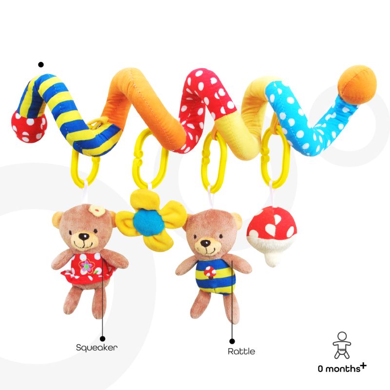 Moon Spiral Activity Hanging Bears Toys For Stroller & Bed Moon
