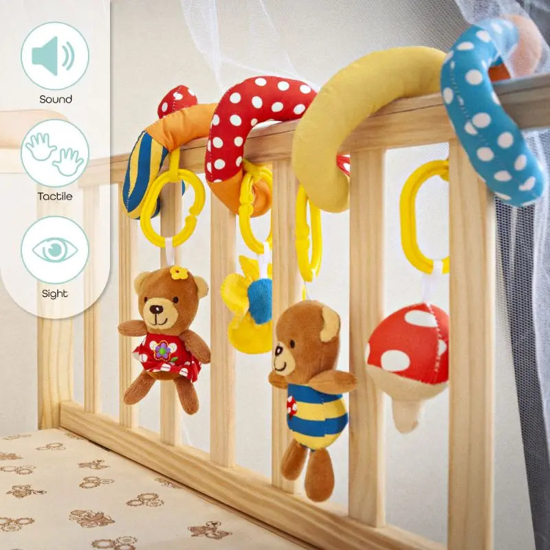 Moon Spiral Activity Hanging Bears Toys For Stroller & Bed Moon Yallatoys