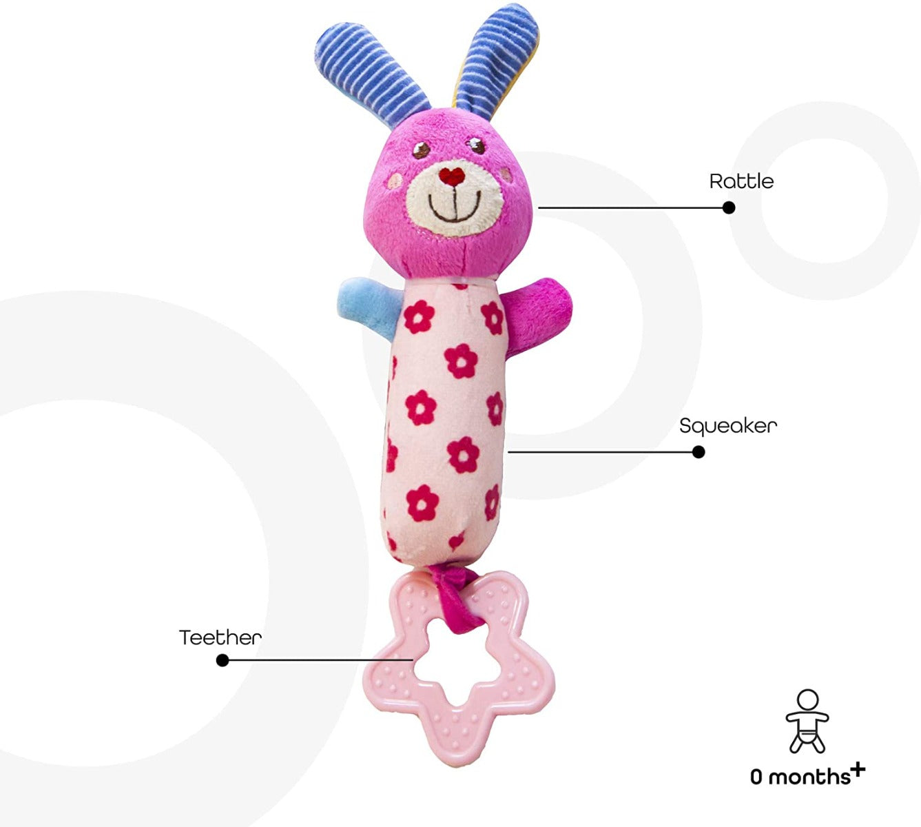 Buy Moon Soft Rattle Toy Bunny | Yallatoys.com
