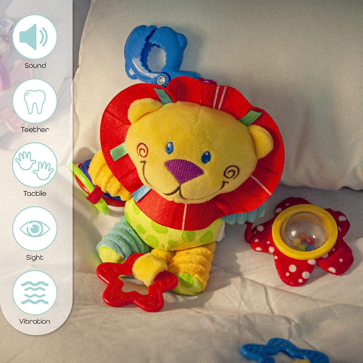 Buy Moon Pull String Musical Toy For Stroller & Car Seats Lion | Yallatoys.com