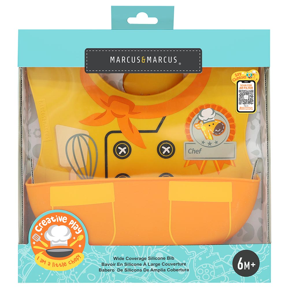 Marcus N Marcus  Wide Coverage Silicone Bib Little Chef Lola Marcus & Marcus Yallatoys