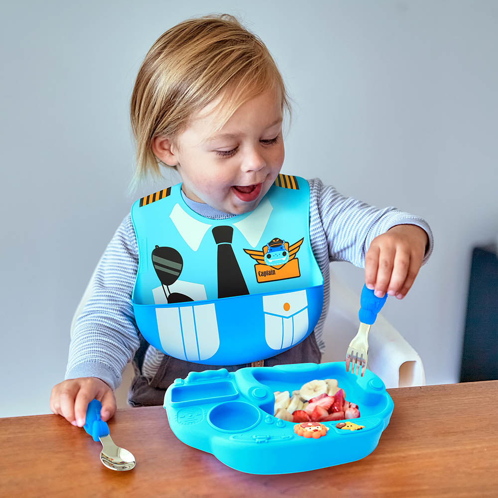 Marcus N Marcus  Wide Coverage Silicone Bib Little Pilot Lucas Marcus & Marcus Yallatoys