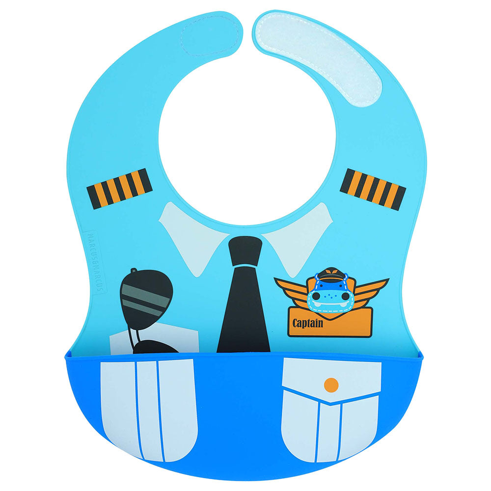Marcus N Marcus  Wide Coverage Silicone Bib Little Pilot Lucas Marcus & Marcus Yallatoys