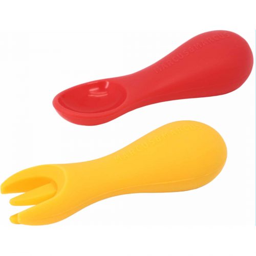 Marcus N Marcus  Silicone Palm Grasp Spoon & Fork Set  Marcus Marcus & Marcus Yallatoys