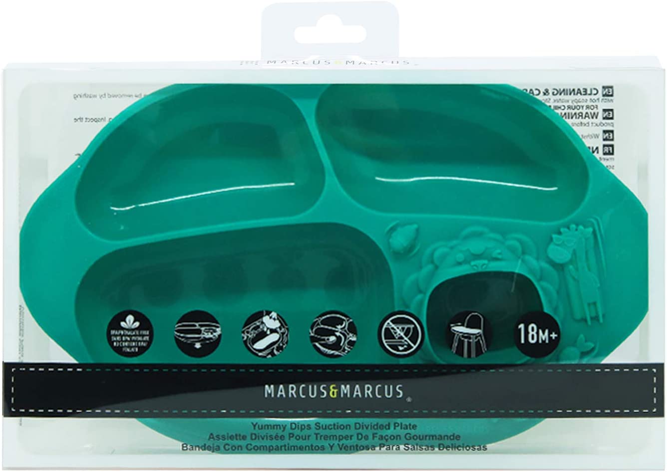 Marcus N Marcus  Yummy Dips Suction Divided Plate Ollie Marcus & Marcus Yallatoys
