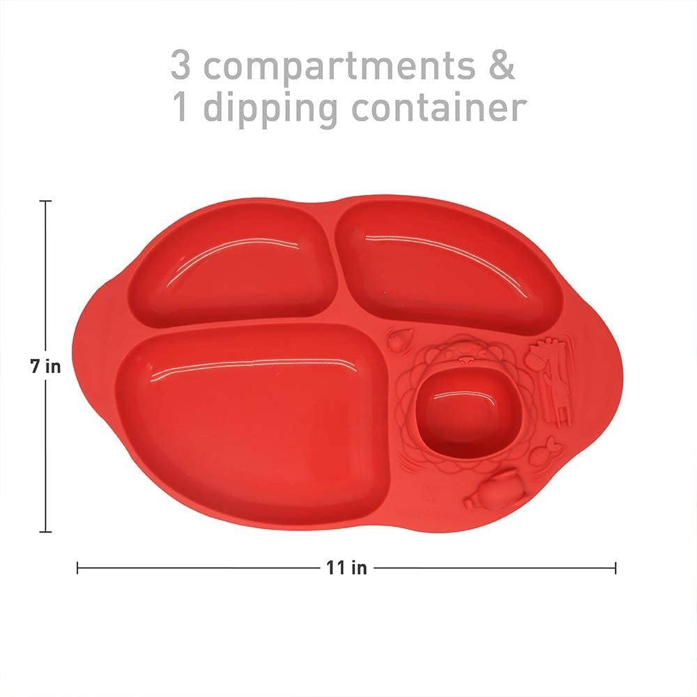 Marcus N Marcus  Yummy Dips Suction Divided Plate Marcus Marcus & Marcus Yallatoys