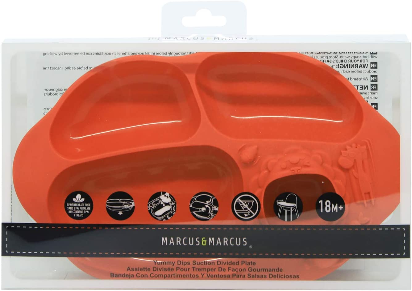 Marcus N Marcus  Yummy Dips Suction Divided Plate Marcus Marcus & Marcus Yallatoys
