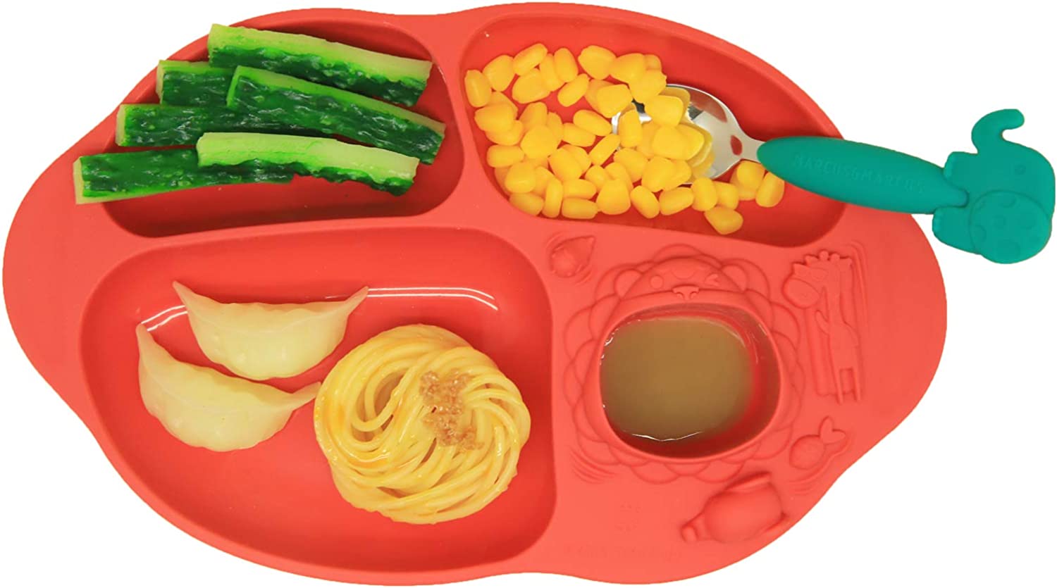 Marcus N Marcus  Yummy Dips Suction Divided Plate Marcus Marcus & Marcus Yallatoys