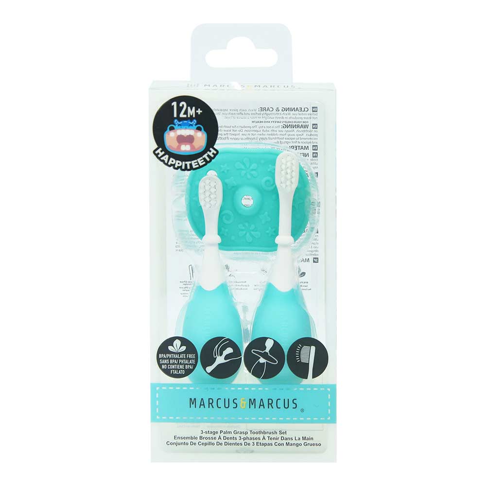 Marcus N Marcus  Palm Grasp Toddler Training Toothbrush  Blue Marcus & Marcus Yallatoys