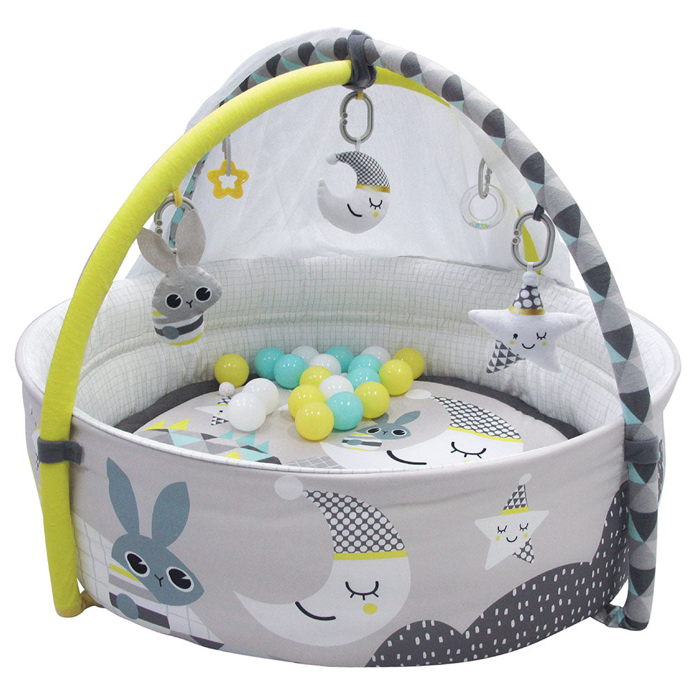 Buy Moon Good Night Baby Pool Activity Gym with 20 Balls and Mosquito Net | Yallatoys.com