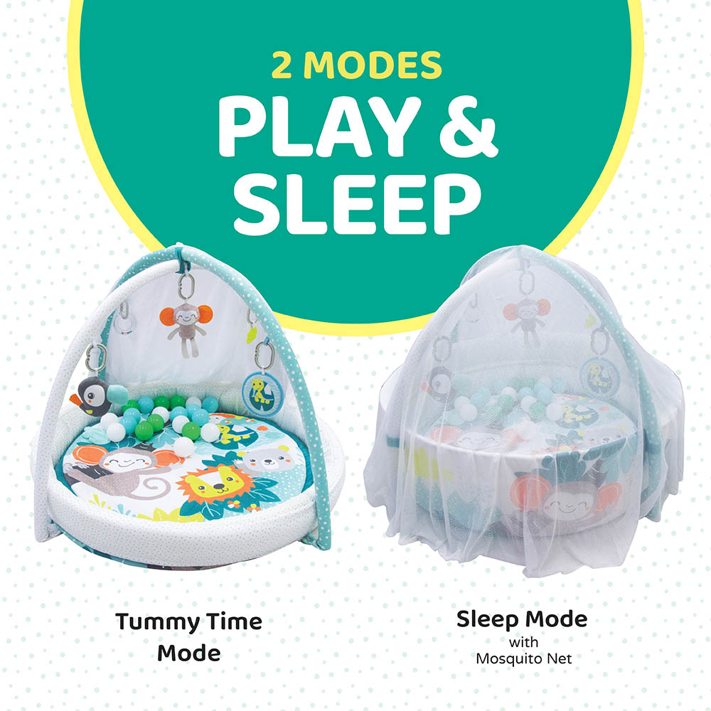 Buy Moon Good Night Baby Pool Activity Gym with 20 Balls and Mosquito Net | Yallatoys.com