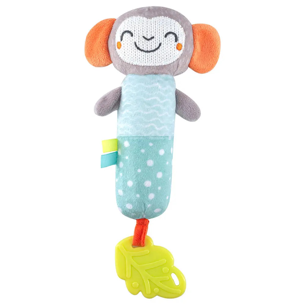 Moon Jungle Friends Soft Monkey Rattle Plush Toy & Teether Moon Yallatoys