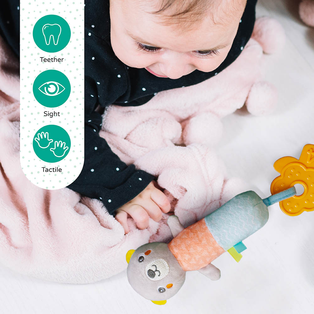 Buy Moon Jungle Friends Soft Rattle Plush Toy & Teether Bear | Yallatoys.com