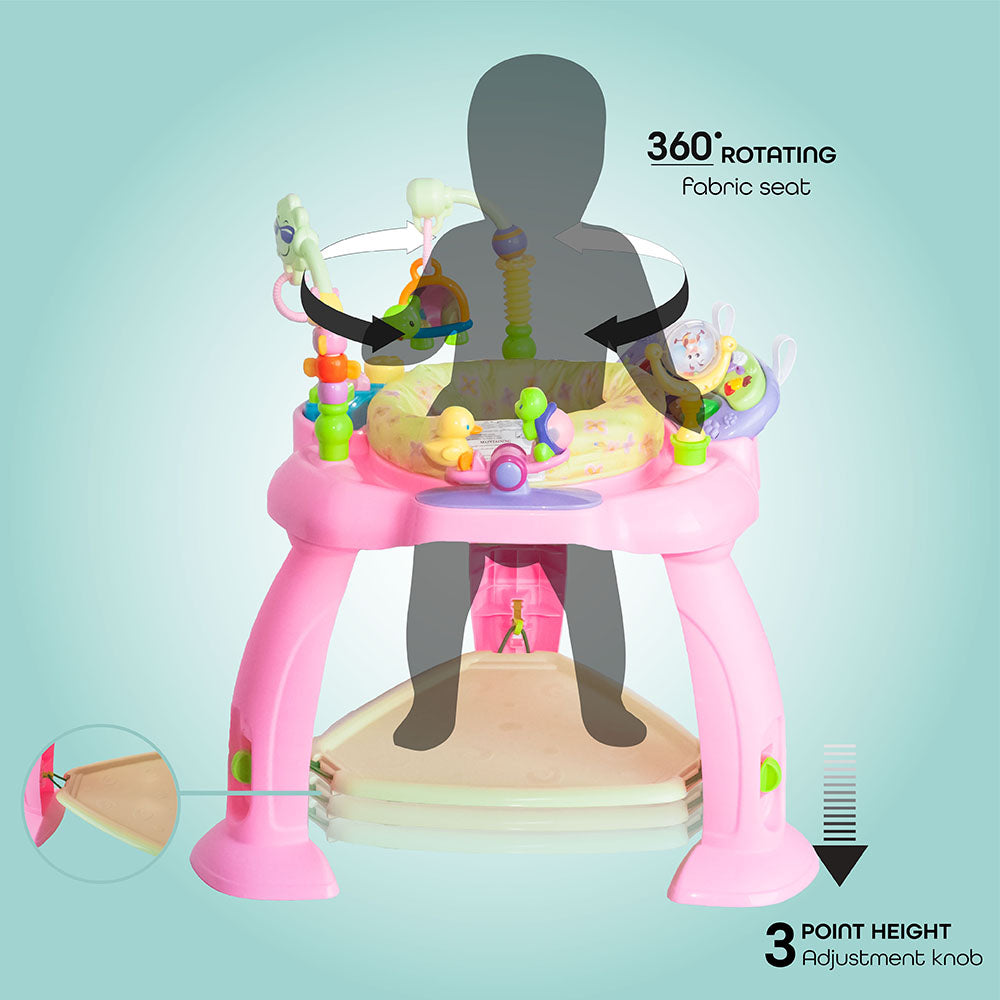 Buy Moon Baby Jumper Bouncer Activity Center Adjustable Seat Pink | Yallatoys.com