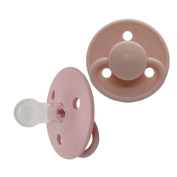 Mininor Round Pacifier Silicone 0m Pink 2pcs Mininor Yallatoys