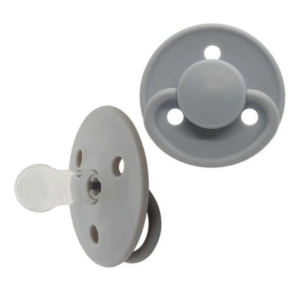 Mininor Round Pacifier Silicone 6m Grey Seal 2pcs