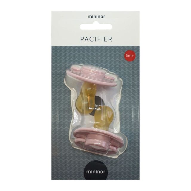 Mininor Round Pacifier Latex 6m Pink 2pcs Mininor Yallatoys