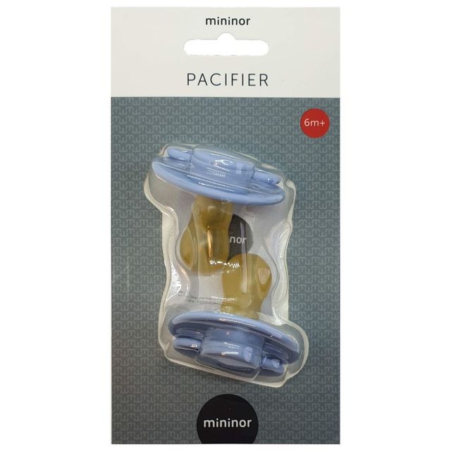Mininor Round Pacifier Latex 6m Blue 2pcs Mininor Yallatoys