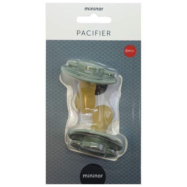 Mininor Round Pacifier Latex 6m Green 2pcs Mininor Yallatoys