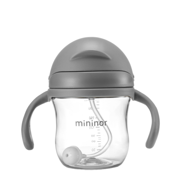 Mininor Straw Bottle Tritan 220ml Grey Mininor Yallatoys