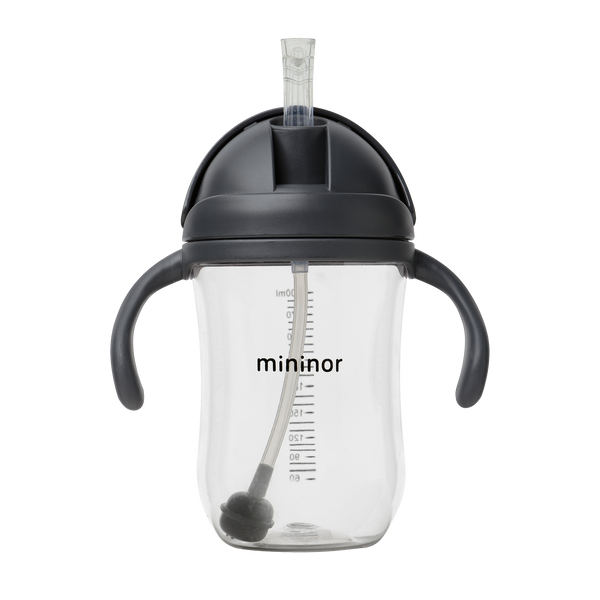 Mininor Straw Bottle Tritan 330ml Black Raven Mininor Yallatoys