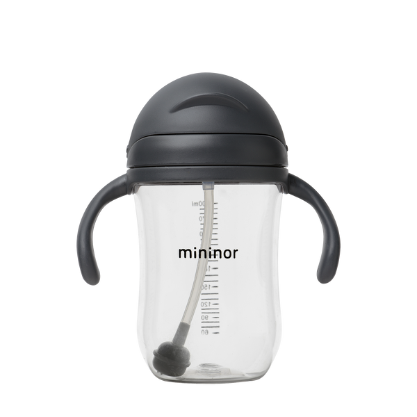 Mininor Straw Bottle Tritan 330ml Black Raven Mininor Yallatoys