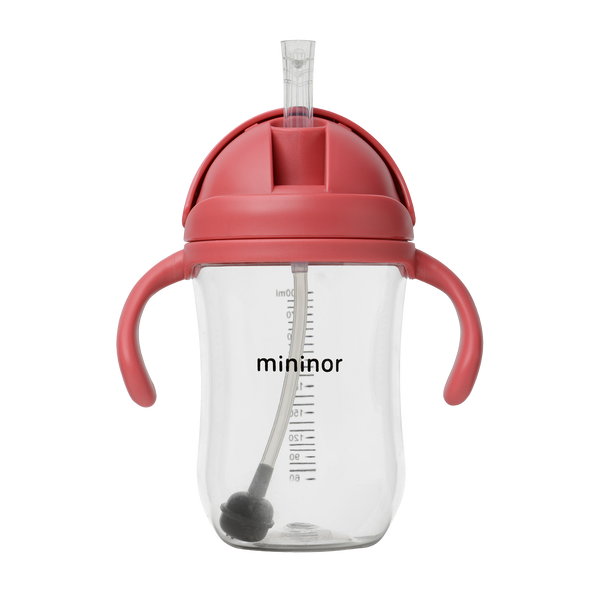 Mininor Straw Bottle Tritan 330ml Rhubarb Mininor Yallatoys
