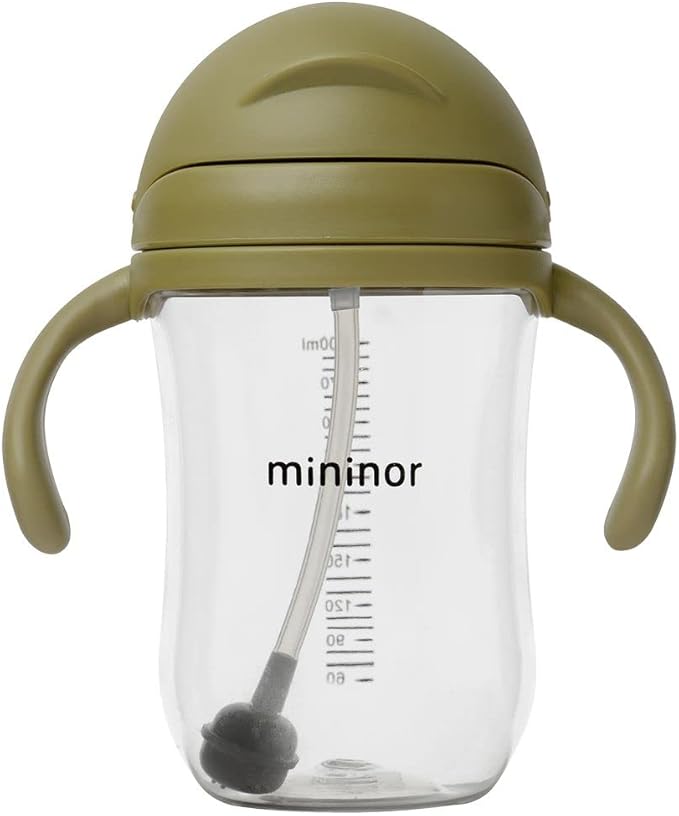 Mininor Straw Bottle Tritan 330ml Moss Green Mininor Yallatoys
