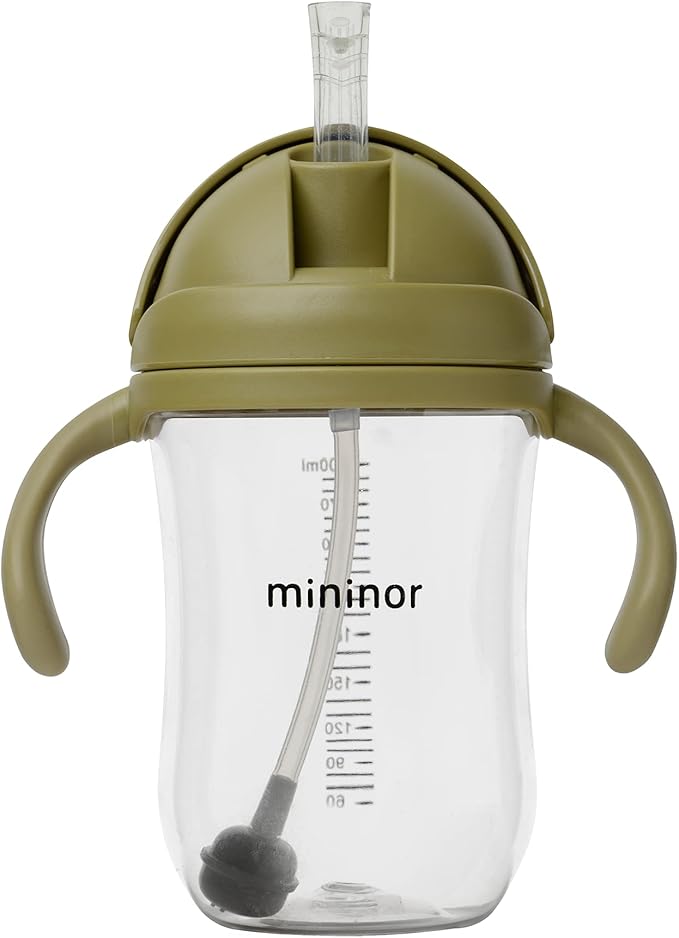 Mininor Straw Bottle Tritan 330ml Moss Green Mininor Yallatoys