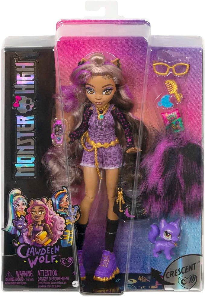 Buy Monster High Doll Clawdeen Wolf With Purple Streaked Hair  | Yallatoys.com