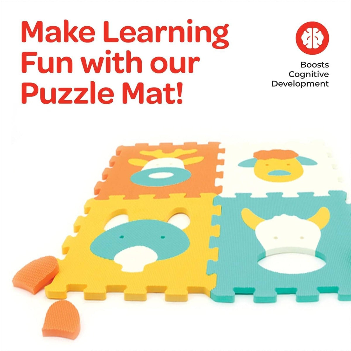 Buy Moon Puzzle Activity Floor Mat Animal World 9pcs | Yallatoys.com