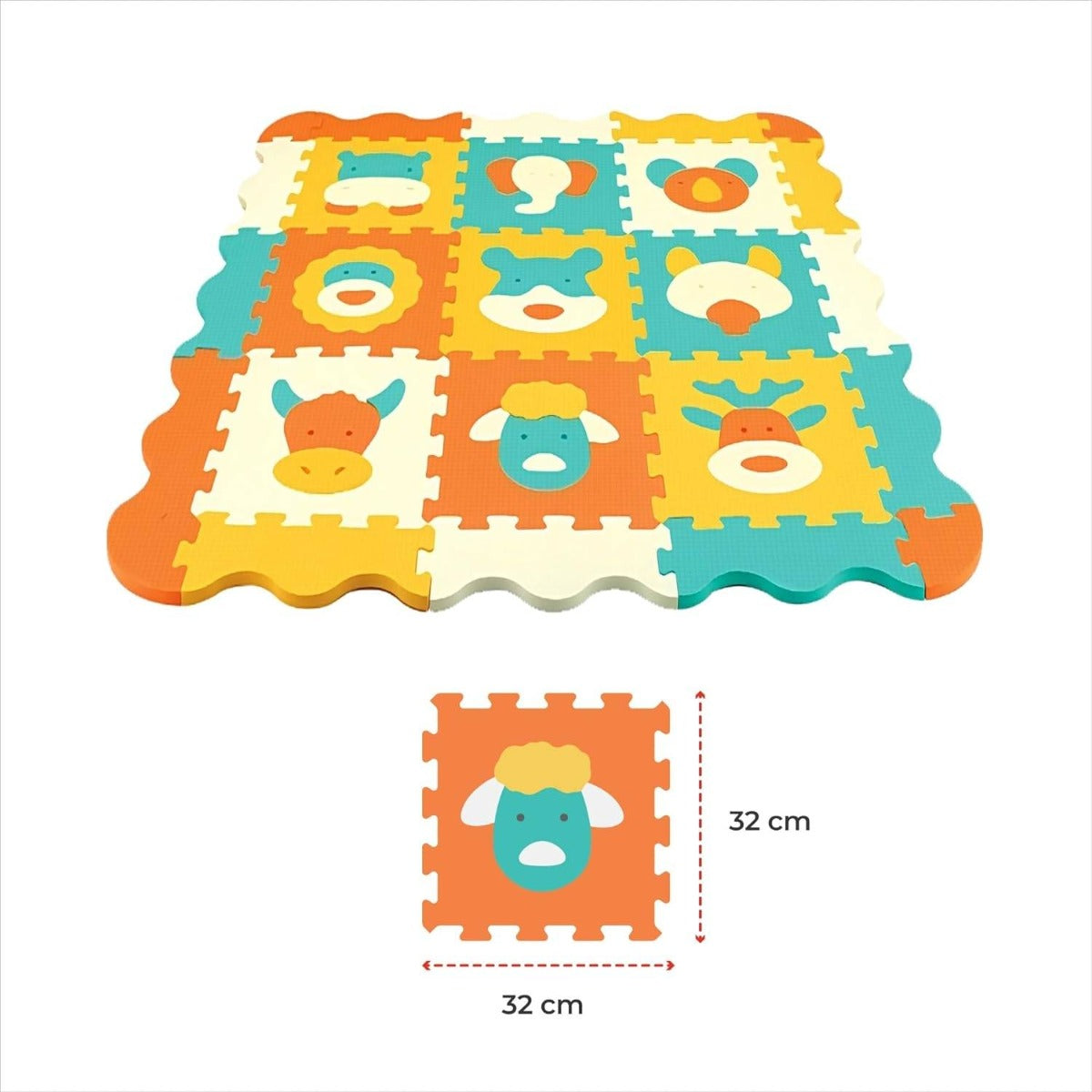 Buy Moon Puzzle Activity Floor Mat Animal World 9pcs | Yallatoys.com