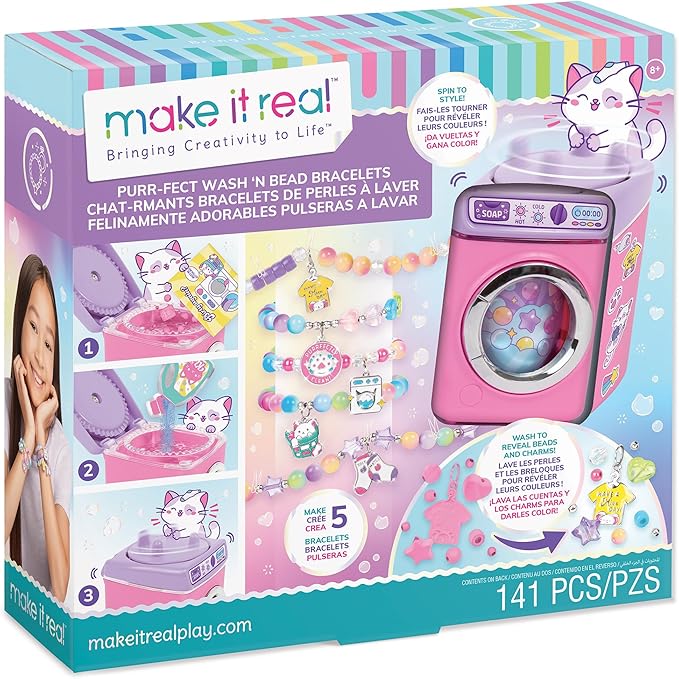 Buy Make It Real Purr FECT Wash N Bead Bracelets 141pc DIY Jewelry Craft Kit | Yallatoys.com